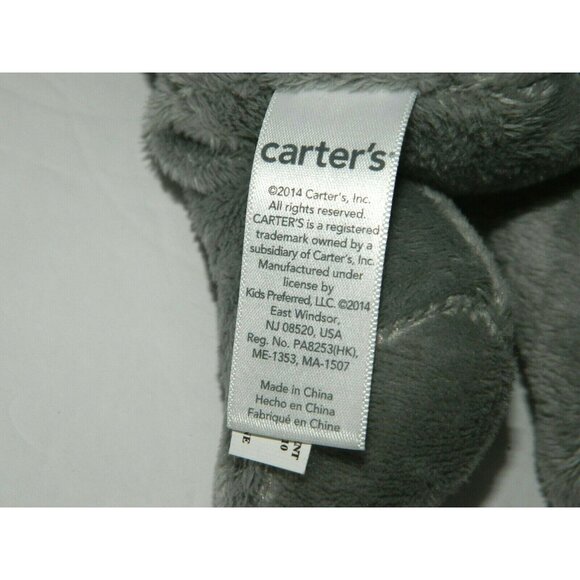 Carters 10" Gray Plush Hippo Hippopotamus Stuffed Lovey NEW w/o Tags 66741 - Picture 7 of 7